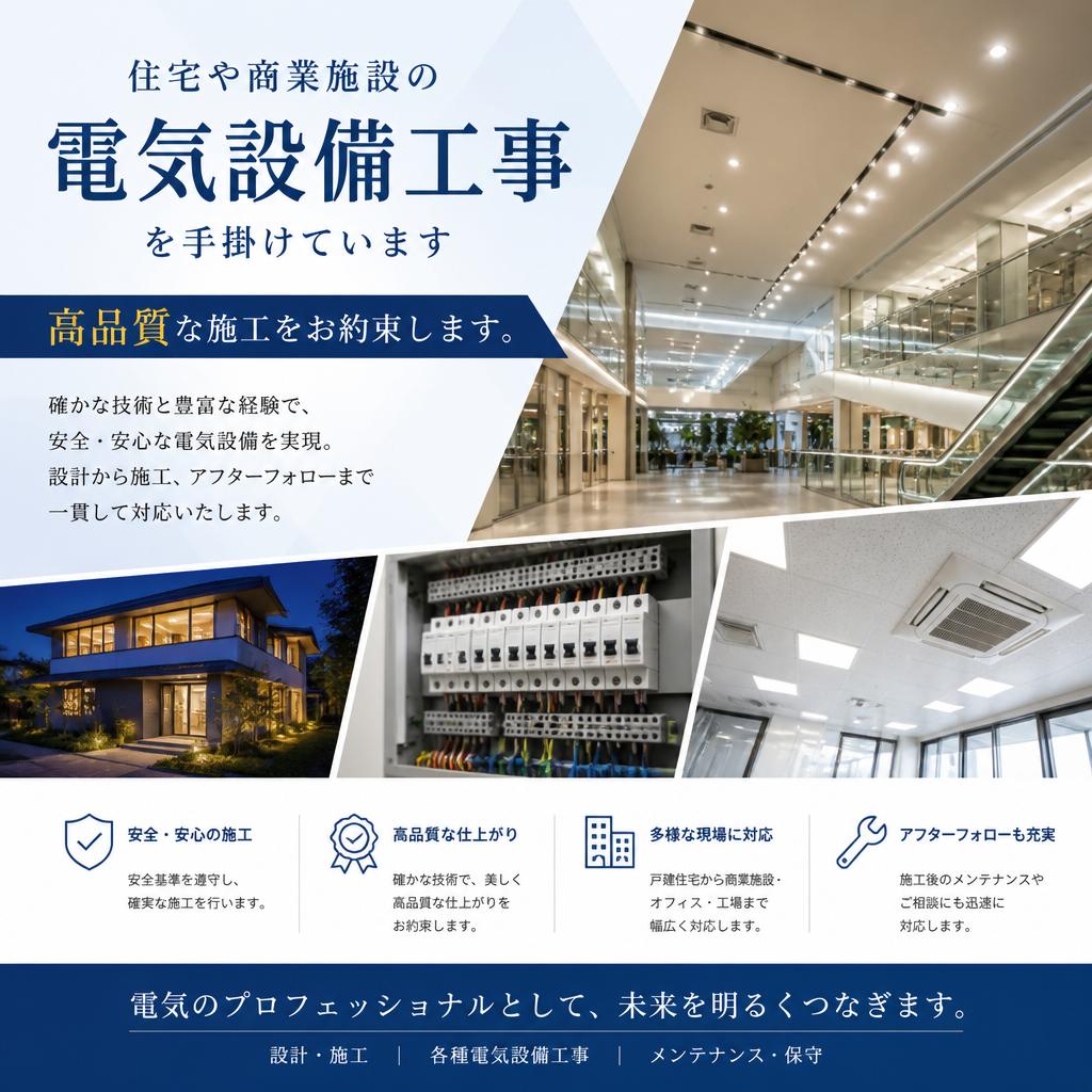 高品質な電気設備工事